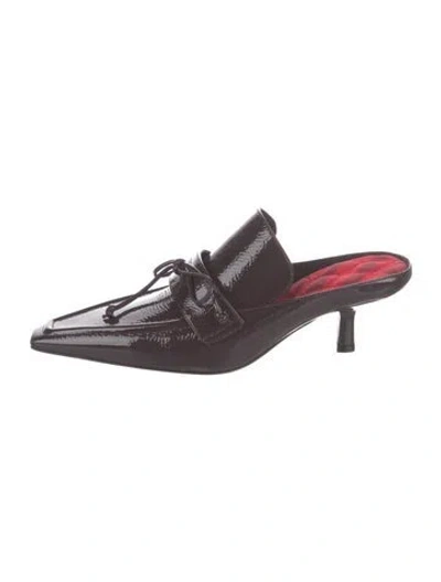 Pre-owned Burberry Patent Leather Mules In Purple
