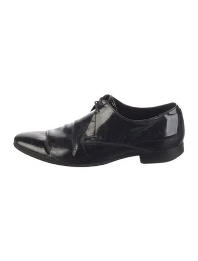 Pre-owned Burberry Patent Leather Oxfords In Black
