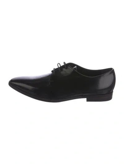 Pre-owned Burberry Patent Leather Oxfords In Black