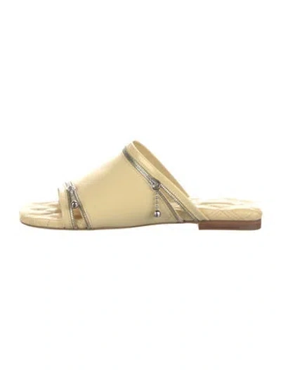 Pre-owned Burberry Patent Leather Slides In Yellow