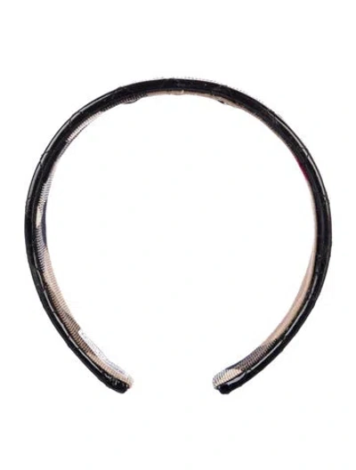 Pre-owned Burberry Patent Quilted Headband In Black