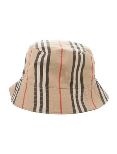 Pre-owned Burberry Pattern Bucket Hat In Neutrals/red