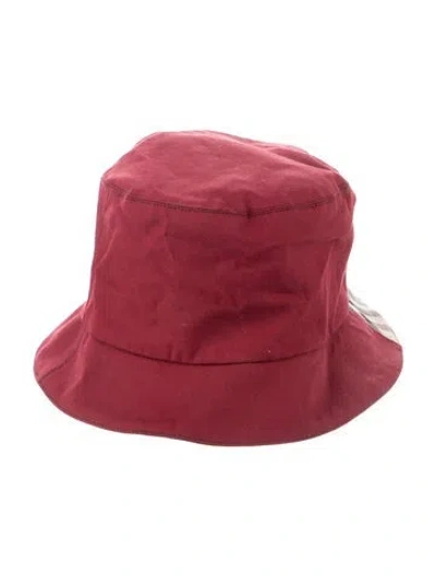 Pre-owned Burberry Pattern Bucket Hat In Red