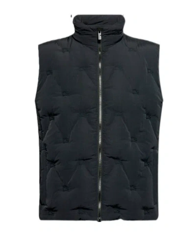 Burberry Pattern Embroidered Vest In Black