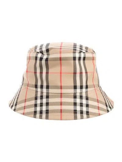 Pre-owned Burberry Pattern Print Bucket Hat W/tags In Neutrals