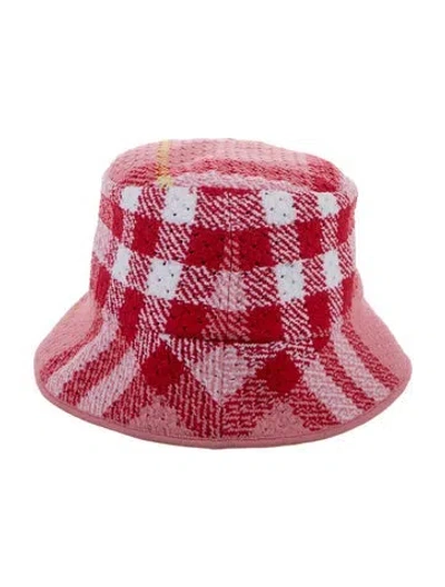 Pre-owned Burberry Pattern Print Polyester Bucket Hat In Pink
