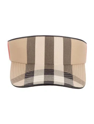 Pre-owned Burberry Pattern Print Visor Hat In Neutrals