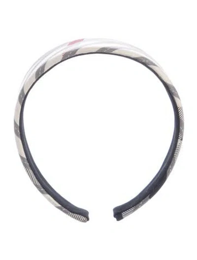 Pre-owned Burberry Pattern Printed Headband In Neutrals