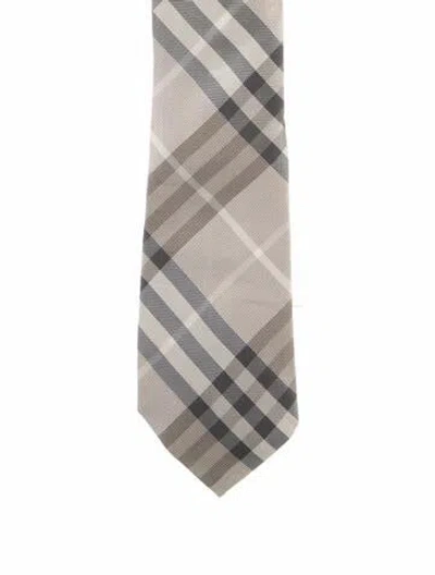 Pre-owned Burberry Pattern Printed Silk Tie In Neutral