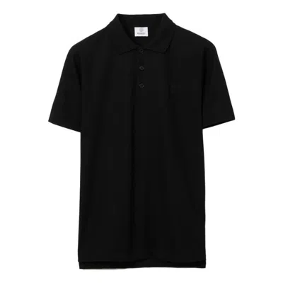 Burberry Pattern Short Sleeve Polo Shirt 'black'