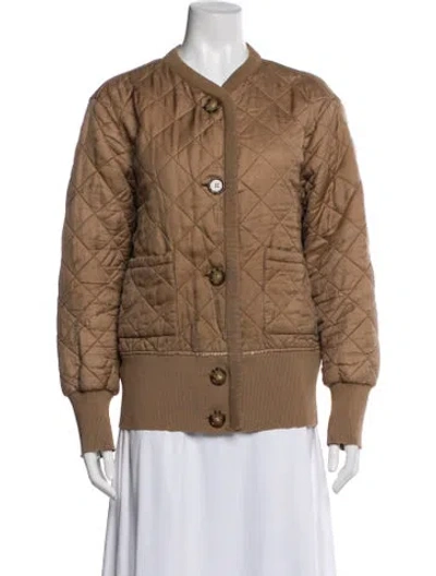 Pre-owned Burberry Patterned Bomber Jacket In Neutral