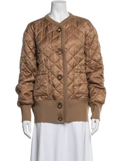 Pre-owned Burberry Patterned Bomber Jacket W/ Tags In Neutrals
