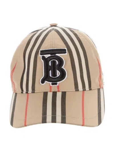 Pre-owned Burberry Patterned Canvas Baseball Cap W/tags In Neutrals