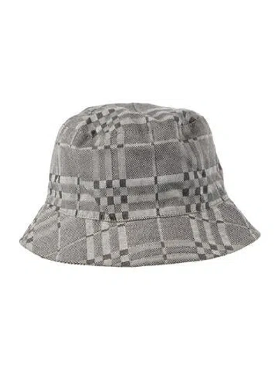 Pre-owned Burberry Patterned Canvas Bucket Hat In Grey