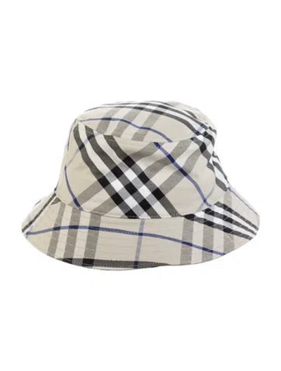 Pre-owned Burberry Patterned Canvas Bucket Hat W/tags In Neutral