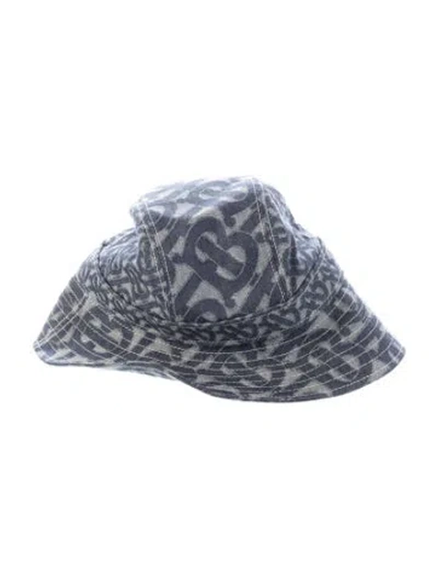 Pre-owned Burberry Patterned Cotton Bucket Hat In Blue