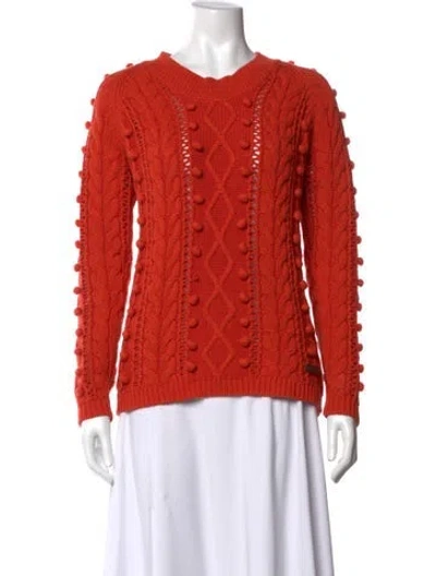 Pre-owned Burberry Patterned Crew Neck Sweater In Orange