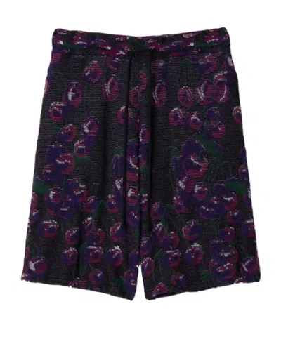 BURBERRY PATTERNED INTARSIA-KNIT COTTON-BLEND SHORTS