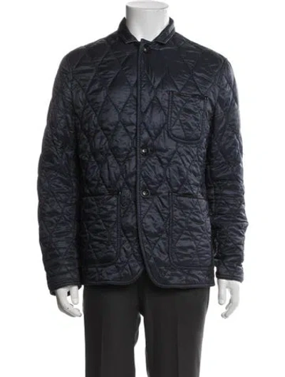 Pre-owned Burberry Patterned Jacket In Blue