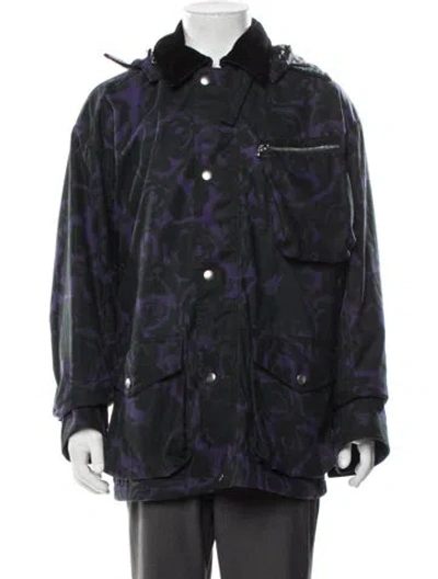 Pre-owned Burberry Patterned Jacket W/ Tags In Blue