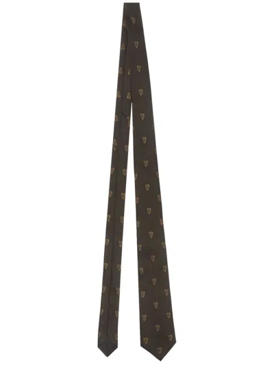 Burberry Patterned-jacquard Silk Tie In Brown