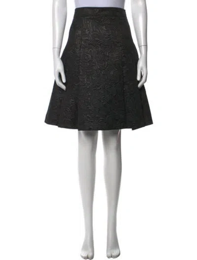 Pre-owned Burberry Patterned Midi Length Skirt In Black/metallic