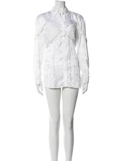 Pre-owned Burberry Patterned Mini Dress In White