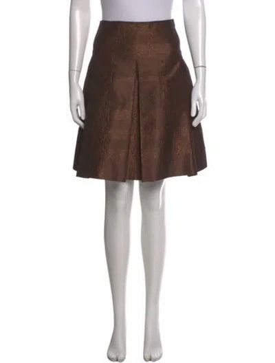 Pre-owned Burberry Patterned Mini Skirt In Brown