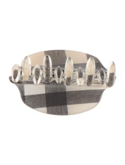 Pre-owned Burberry Patterned Plastic Claw Hair Clip In Neutrals