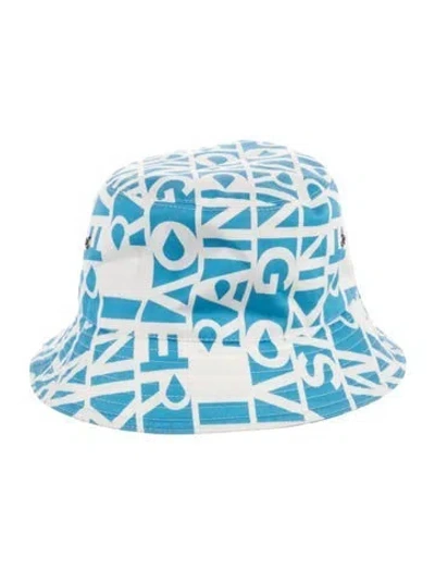 Pre-owned Burberry Patterned Print Bucket Hat In Blue