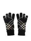 Burberry Patterned Ribbed Gloves In Black