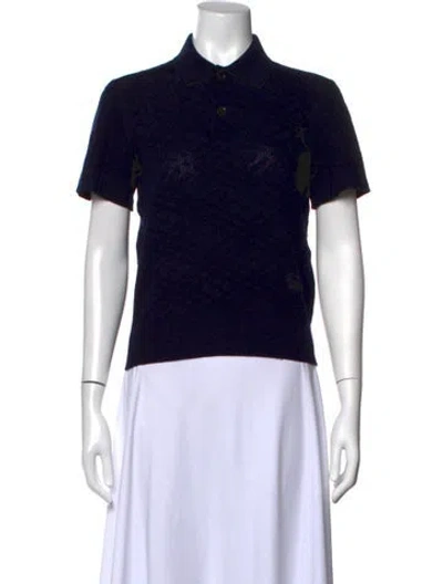 Pre-owned Burberry Patterned Short Sleeve Polo In Black