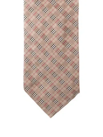 Pre-owned Burberry Patterned Silk Tie In Brown