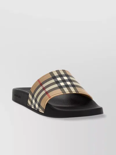 Burberry Patterned Strap Slide Sandals