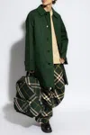 Burberry Nylon Trouser With Check Print In Green
