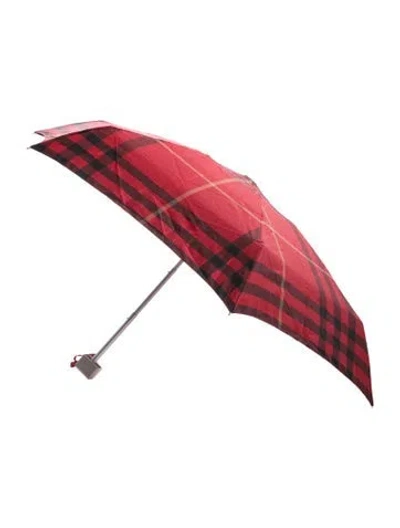 Pre-owned Burberry Patterned Umbrella In Red