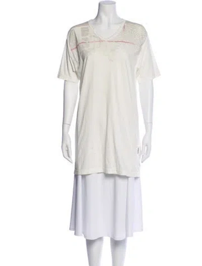 Pre-owned Burberry Patterned V-neck T-shirt In Neutral