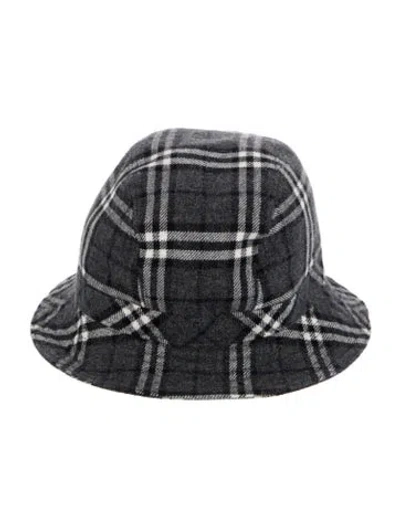 Pre-owned Burberry Patterned Wool Bucket Hat In Silver