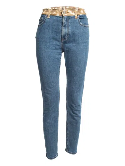 Pre-owned Burberry Patterned-waistband Jeans In Blue
