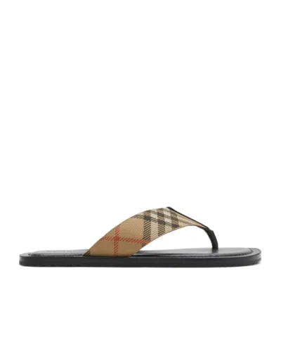 BURBERRY BURBERRY CHECKED PAVILION SLIP-ON SLIDES