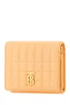 Burberry Compact Lola Wallet In Soft Leather In Goldensand