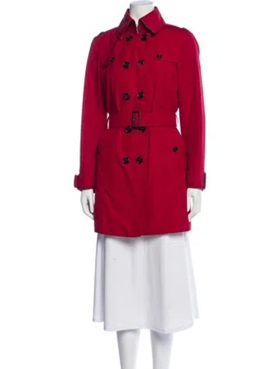 Pre-owned Burberry Peacoat In Red