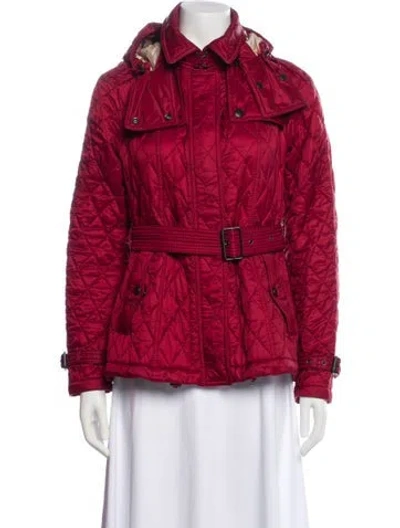 Pre-owned Burberry Peacoat In Red