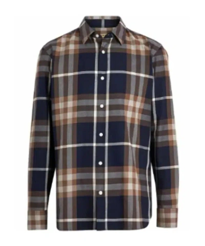 Burberry Peak Collar Long Sleeve Shirt In Black