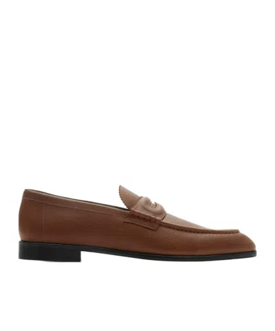 Burberry Pearl Loafers In Pine Cone Color