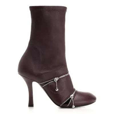 BURBERRY BURBERRY PEEP 100MM LEATHER BOOTS