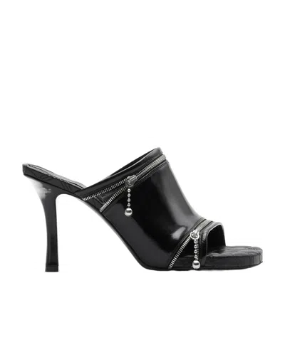 BURBERRY BURBERRY PEEP ZIP-DETAILED MULES
