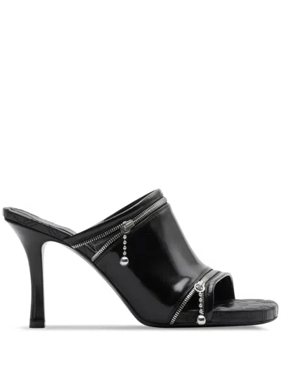BURBERRY PEEP 85MM LEATHER SANDALS