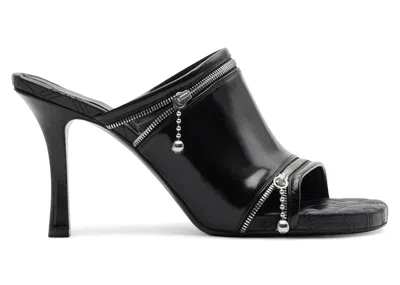Pre-owned Burberry Peep 85mm Leather Sandals (women's) Sneakers In Black