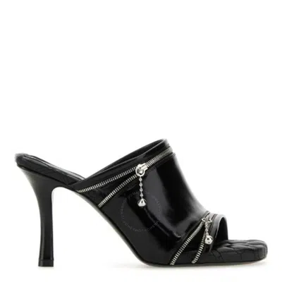 BURBERRY BURBERRY PEEP 85MM LEATHER SLIP-ON SANDALS